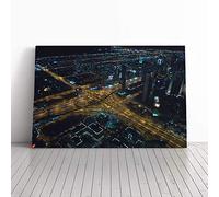 (30x20 Inch / 76x50cm) Dubai United Arab Emirates Skyline Canvas Print | Gallery Wrapped 30mm Frame Wall Art | 30x20 inches | Ready to Hang | Contemporary Cityscape Picture | Living Room Lounge Office