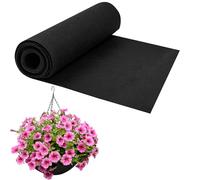 30x200cm/12x80Inch Felt Planter Liner Roll Non Woven Fabric Plant Liner Sheets Black Hanging Basket Liner Roll Coco Liners Roll Alternative Easy to Cut for Garden Flower Pot Window Box Animal Pet Mat