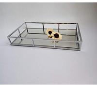 DEENZ 30x20x6cm Decorative Rectangular Silver Chrome Mirrored Tray Decoration Decorative candle display vanityL candle tray wedding table plate