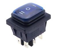 30x22 Heavy Duty Rocker Switch 12V Red LED 220V Light Illuminated 16A 250VAC KCD4-201 DPST Switch 4pin 10Pcs(Blue ON-OFF-ON 6PIN,12V-24V)