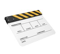 30x25CM Organic Acrylic Clapperboard Movie Film Director Action Photography Tool for Role Playing (Yellow stripe whiteboard (PAV1YWE3))