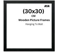 30x30 Modern Photo Frame Wooden Picture Frames MDF Portrait or Landscape Wall Mountable Poster Certificate Frames White Black Oak (Black, 30x30)