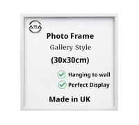 30x30 Modern Photo Frame Wooden Picture Frames MDF Portrait or Landscape Wall Mountable Poster Certificate Frames White Black Oak (White, 30x30)