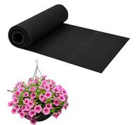 30x300cm/12x120Inch Felt Planter Liner Roll Non Woven Fabric Plant Liner Sheets Black Hanging Basket Liner Roll Coco Liners Roll Alternative Easy to Cut for Garden Flower Pot Window Box Animal Pet Mat