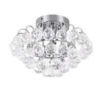 30x30cm K9 Crystal Droplets Ceiling Pendant Light Silver