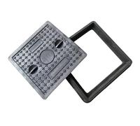 30x30cm Quadrato Manhole Cover & Frame, Non-Slip Outdoor Sewer Drain Lid, Heavy-Duty Septic Pit Covers, and Waterproof Access Hatch for Safe Usage