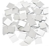 30x30MM Glass Mirror Stickers 100PCS for Unique Home and Office Decoration Projects (Silvery)