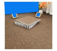 30X30x1cm Cotton Hemp Interlocking Carpet Tiles,Soft Shaggy Puzzle Floor Mats with Foam Padding,Safe Playroom Rugs for Kids Room And Nursery(Dark Brown,1pcs)