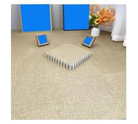 30X30x1cm Cotton Hemp Interlocking Carpet Tiles,Soft Shaggy Puzzle Floor Mats with Foam Padding,Safe Playroom Rugs for Kids Room And Nursery(Light Brown,1pcs)