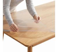 30x35 Inch Frosted PVC Table Cover Protector for Kitchen & Dining Room - Easy Clean Vinyl Tablecloth for Wood & Plastic Fur Coffee & Side Table Mat Vani & End Table Pad