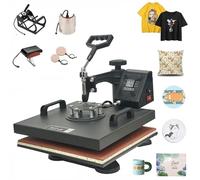 30x38cm 12“x15” 5 in 1 Sublimation Heat Press Machine, Assemblable Transfer Press T-Shirt Textile Printing Machine, 360 Swing