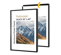 30x40 Inch Poster Frame, Plexiglass, Set of 2, Black Snap Frames, Front-loading Frame, Coating Aluminum Profile, Display Horizontally & Vertically