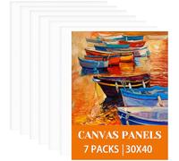 30x40cm Canvas for Painting 3mm 7pcs, A3 Canvas Board, Triple Primed, Cotton Acid- Free Canvases for Acrylic & Oil & Watercolor, for Professional Artist, Hobby Painters & Beginners