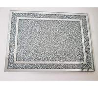 30x40cm Large Crushed Jewel Crystal Diamante Flat Float Glass Worktop Saver for Your Kitchen Worktop