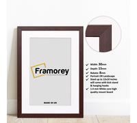 (30x40CM Pic (40x50CM Frame)) Mahogany Picture Frame Photo Frames With White Mount Wall Art Hanging Frame Home Decor Frame