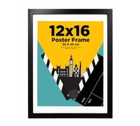 30x40cm picture frame,12x16 picture frame 100% Solid Wood Matted for 14x11, 30x40 frame with Acrylic Glass,30x40 Poster Frame for Wall Mounting, 16x12 inch Certificate Frame for Portrait, Black