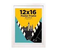 30x40cm picture frame,12x16 picture frame 100% Solid Wood Matted for 14x11, 30x40 frame with Plexiglass,30x40 Poster Frame for Wall Mounting, 16x12 inch Certificate Frame for Portrait, White