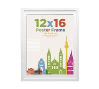 30x40cm Picture Frame with 14x11 Mount, Wooden 12x16 Frames Featuring Clear Acrylic Glass for Table and Wall Mounting, Perfect for Portrait, Home, Officee,White