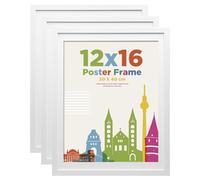 30x40cm Picture Frame with 14x11 Mount, Wooden 12x16 Frames Featuring Clear Acrylic Glass for Table and Wall Mounting, Perfect for Portrait, Home, Officee,White,3 Pack