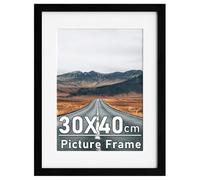 30x40cm Picture Frame with A4 Mount, Black 16x12 Photo Frames, 40x30cm Poster Frame with Safe Perspex Front, Wall Mounting