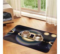 30x45cm Beautiful Saturn Print Pet Absorbent Feeding Mat - Quick Dry Food Pad/Leather Placemat, for Dog Cat Food Bowl Water