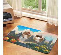 30x45cm Outside The Castle Gate Print Pet Absorbent Feeding Mat - Quick Dry Food Pad/Leather Placemat, for Dog Cat Food Bowl Water