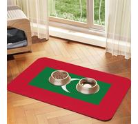 30x45cm Pet Absorbent Feeding Mat - Flag of Maldives Print Leather Non-Slip Placemat, for Dog Cat Food and Water Bowl Pads