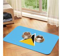 30x45cm Pet Absorbent Feeding Mat - Flag of Saint Lucia Print Leather Non-Slip Placemat, for Dog Cat Food and Water Bowl Pads