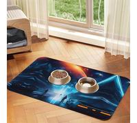 30x45cm Science Fiction Future Print Pet Absorbent Feeding Mat - Quick Dry Food Pad/Leather Placemat, for Dog Cat Food Bowl Water