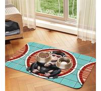 30x45cm The Silent Monkey Print Pet Absorbent Feeding Mat - Quick Dry Food Pad/Leather Placemat, for Dog Cat Food Bowl Water