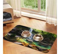 30x45cm Waterfall Views Print Pet Absorbent Feeding Mat - Quick Dry Food Pad/Leather Placemat, for Dog Cat Food Bowl Water