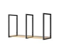 30x50cm Floating Shelf Bracket for Ceiling and Wall, Industrial Metal Hanging Pipe Shelf Support Brackets (No Wooden Planks), for Home Kitchen Living Room Garage(Black 3 Pack)