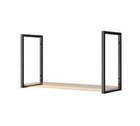 30x50cm Floating Shelf Bracket for Ceiling and Wall, Industrial Metal Hanging Pipe Shelf Support Brackets (No Wooden Planks), for Home Kitchen Living Room Garage(Black 2 Pack)