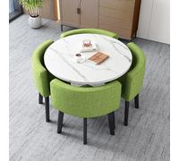31.4in Round Dining Table Set for 4 - Stylish Office Reception & Conference Coffee Table with Chairs, Ideal for Clubs & Negotiations, Modern Design (Style 15)
