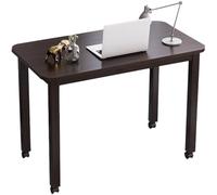 31.5/39.4/47.7 Inch Bamboo Computer Desk - Mobile Workstation With Wheels, Spacious Rolling Study Table For Office(Walnut color,120 * 60 * 75cm)
