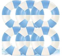 31.5 inch Inflatable Pool Floats for Teens- 6 Pack Striped Pool Floaties Pool Tubes Swim Rings Inflatable Pool Float for Swimming Pool Party Lake Beach Adults