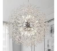 EFPD 31.5 inch Plus Size 16 Light, Modern Silver Crystal Chandelier, Spherical Chandelier for Dining Room Bedroom Living Room Kitchen Island