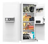 31.5" Tall Fireproof Wall Safes Between the Studs 16" Centers, Hidden Wall Safe with 3 Removable Shelf & Silent Mode, Heavy Duty Wall Mount Safe for Money Jewelry Passport Documents Valuables (White)