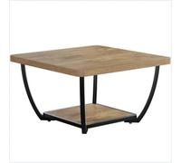 31.5 Wooden Square Coffee Table, 2-Tier Modern Center Table For Living Room