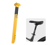 31 6x380mm Aluminum Alloy Bike Seatpost with Dual Bolt Clamp and Rail, Offering Lightweight and Support for Saddle Stability (Golden)