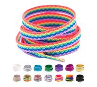 31-71" Flat Colorful Fashion Sneakers Shoelaces, Rainbow Gradient Shoe Laces Size: 47inch (120cm)