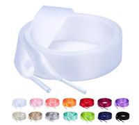 31-71" Flat Colorful Fashion Sneakers Shoelaces, Rainbow Gradient Shoe Laces White Size: 31inch (80cm)
