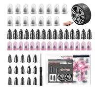 31/85Pcs Tyre Repair Screws Rubber kit, Tyre Puncture Repair Kit Screw Tires Plugs for Car Self-Service Repairing Tools with Box, Vacuum Tires Spiral Rubber Nail (15S+15L+Screwdriver)
