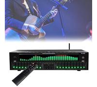 31-Band Digital Equalizer, Audio Spectrum Analyzer with Remote Control & Audio Cable, 32hz-16khz Work Frequency and 12 Rhythm Patterns, Automatic Noise Reduction, for Home and Studio
