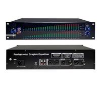 31-Band Digital Equalizer, Audio Stereo Graphic Equalizer with LED Spectrum Display, DSP Processing Chip, Noise Reduction & 10 Preset Effects for Recording Studio