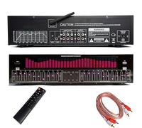 31-Band Digital Equalizer, Digital Audio Stereo Graphic Equalizer, LED Music Spectrum Analyzer with Noise Reduction, 12 Rhythm Patterns, Professional EQ Tuning Equalizer for Recording Studio(Pink)