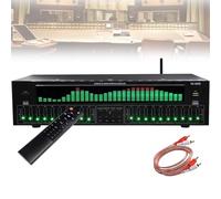 31-Band Digital Equalizer, EQ8000 Stereo Graphic Equalizer with Remote Control, Bluetooth 5.4 Optical Coaxial Digital Audio Decoding, 12 Rhythm Patterns, Noise Reduction, for Recording Studio