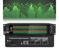 31-Band Digital Equalizer, Professional 2-Channel Graphic Equalizer, Save 10 Preset Effects, Frequency Response: 20Hz-20kHz, 82dB Signal-to-Noise Ratio, for Studio, Stage Performance