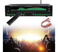 31-Band Digital Equalizer, Professional EQ Equalizer, Dual 10-Band Independent Adjustment, 12 Rhythm Patterns, Optical/Coaxial Decoding, for Home/DJ Performance/Club/Studio