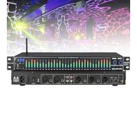 31-Band Digital Equalizer, Stereo Equalizers, Audio Spectrum Analyzer, LED Spectrum Display, 10 Preset Effects, Low/Mid/Treble Adjustment for Home Reverberator Karaoke